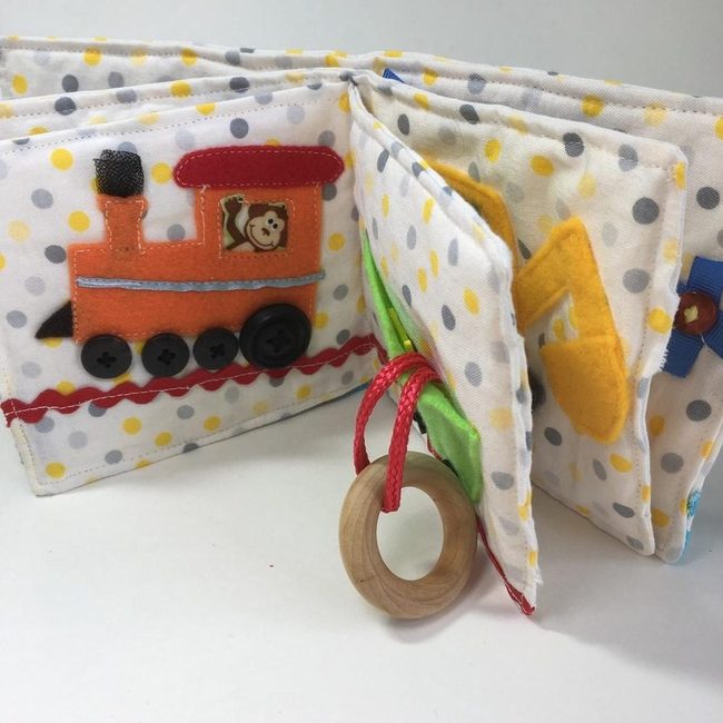 Polka Dot Fabric Baby Book