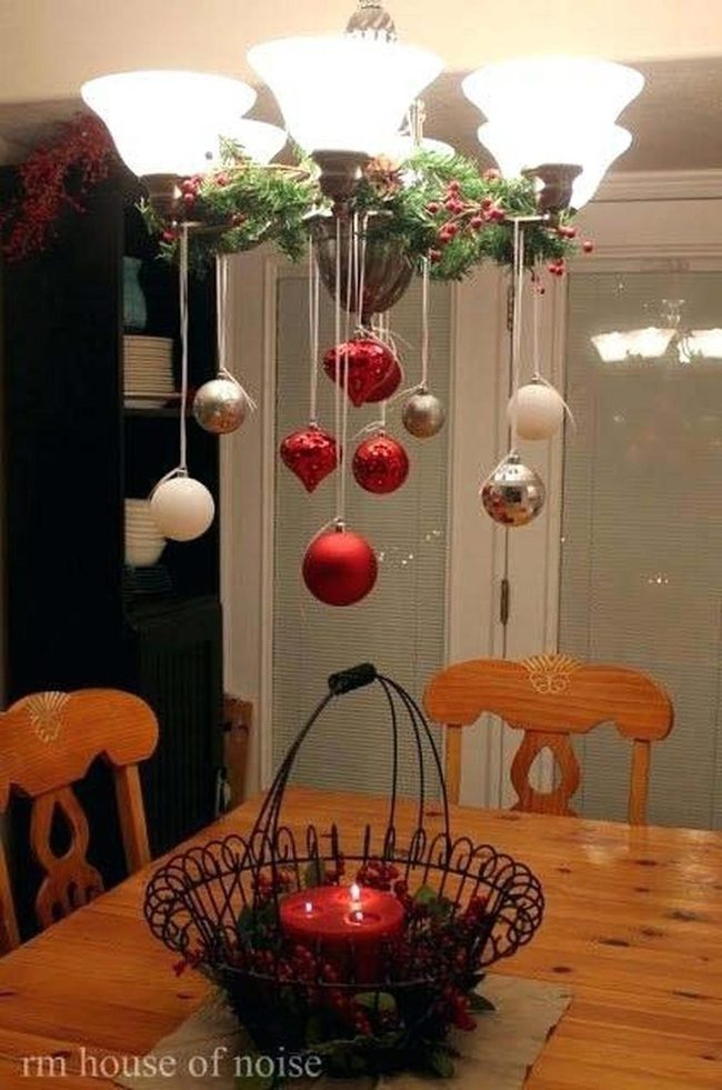 Ornament-Wrapped Chandelier Magic