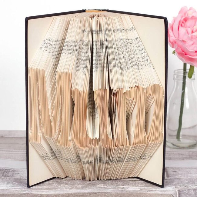 Book Page Word Folding Art