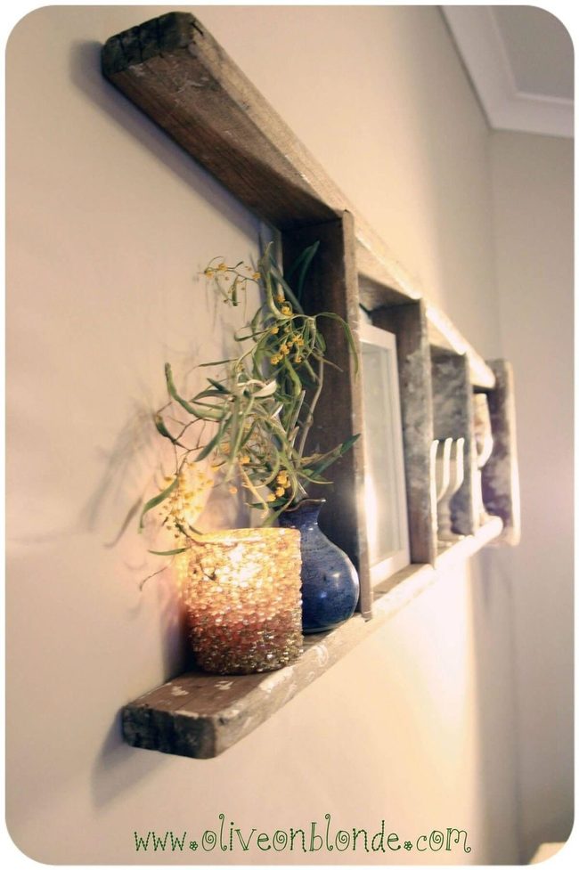 Vintage Ladder Shelf Display