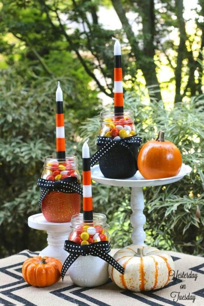 Orange Pumpkins With Candlelit Elegance