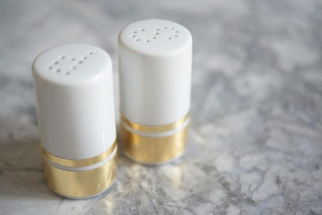 White Ceramic Gold Band Shakers