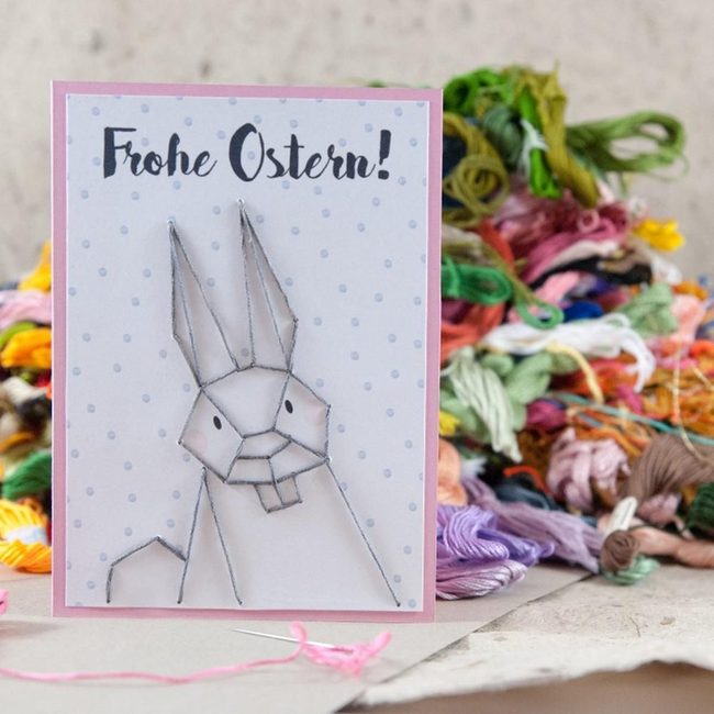 Gray Bunny Easter Card