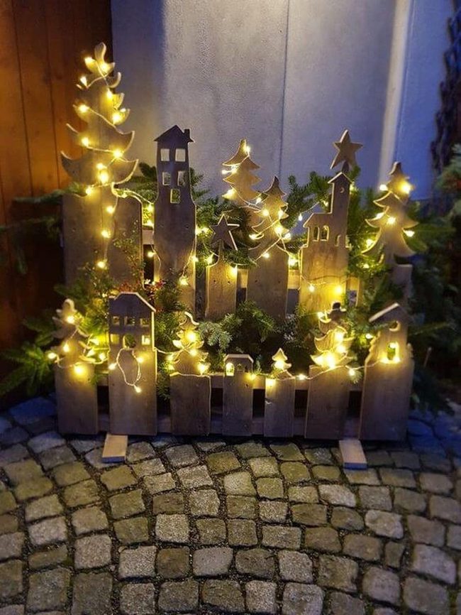 Miniature Wooden Town Display