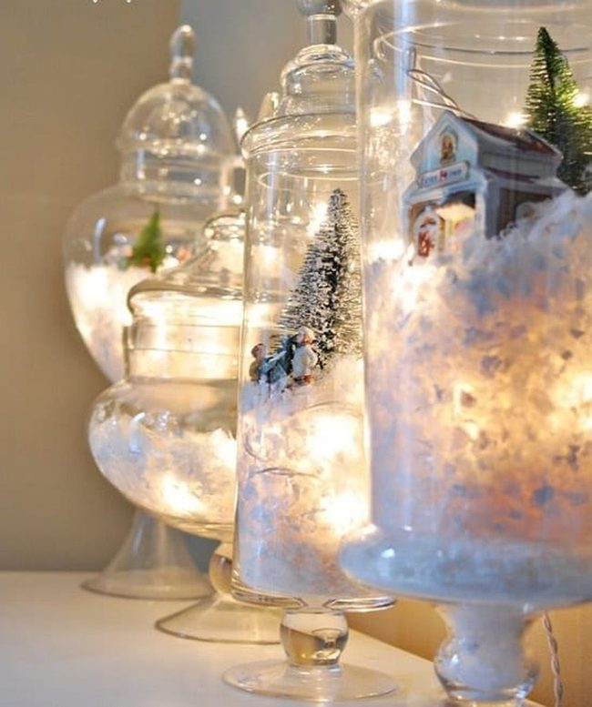 Glimmering Snow Glass Miniatures