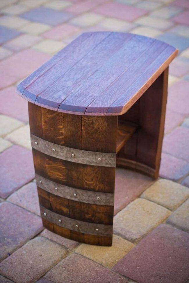 Reclaimed Barrel Gathering Table
