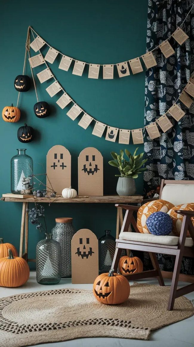 Recycled Materials Halloween Decor