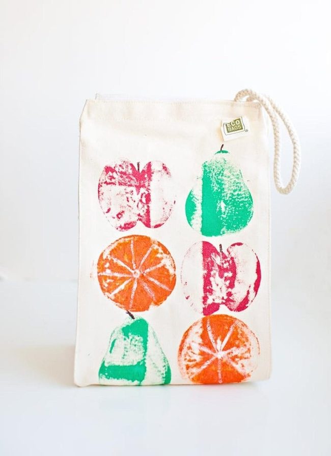 Fruit Print Canvas Tote