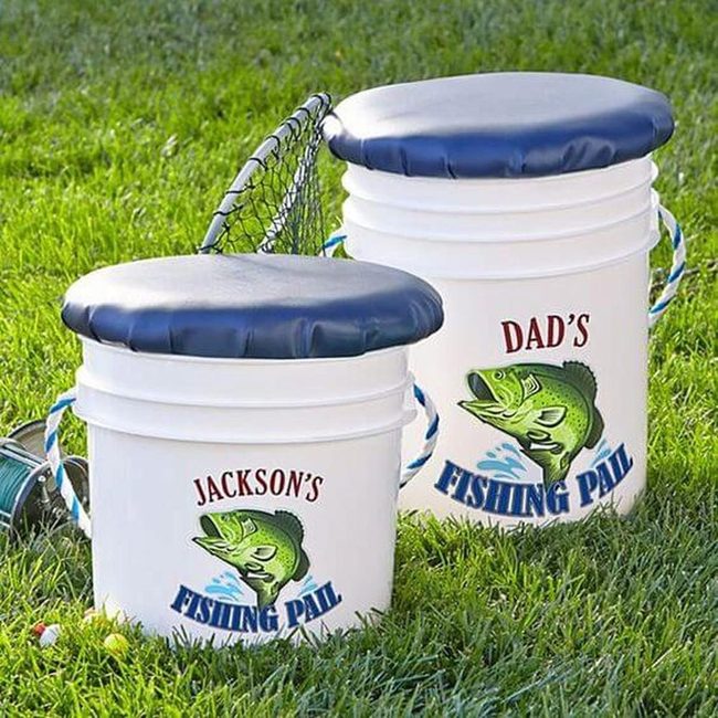 White Pails Navy Cushions