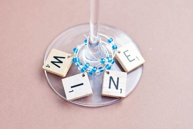 Blue Beads With Wooden Wine