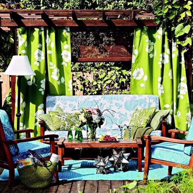 Green Floral Curtains, Starlight Seating