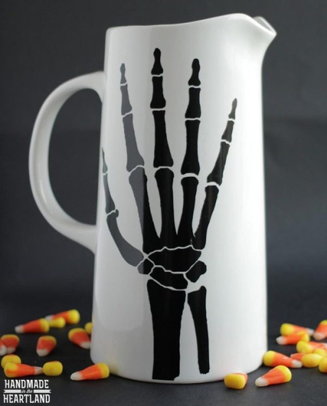 Black Skeleton Ceramic Pitcher