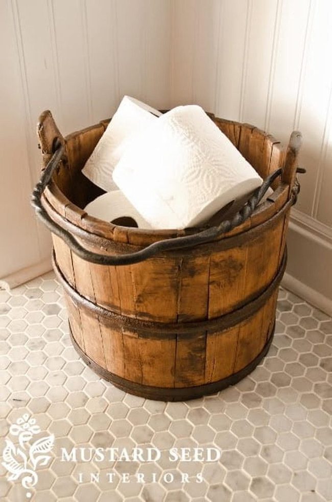 Vintage Metal Bucket Storage