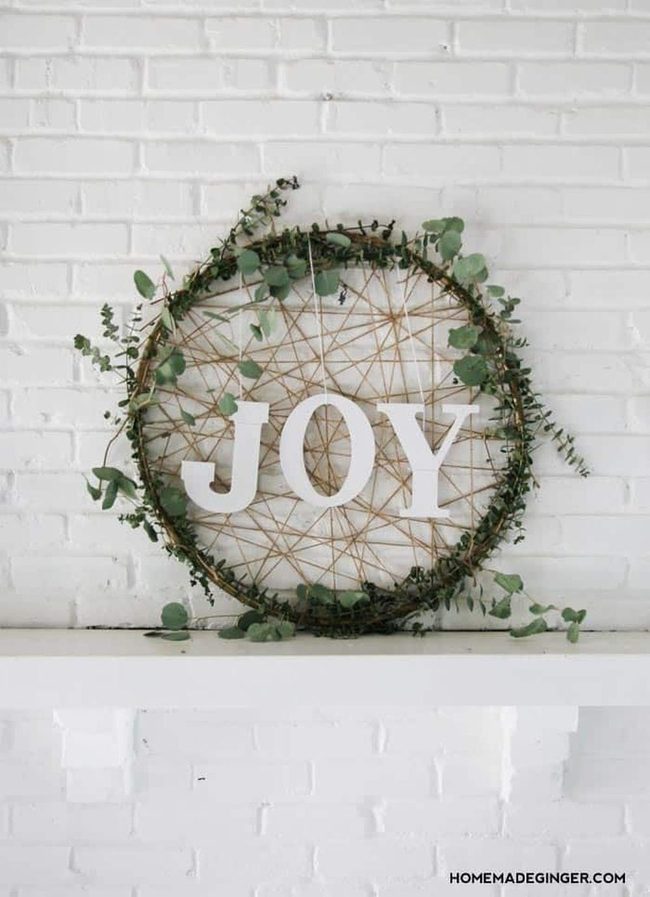 Gold Hula Hoop Christmas Wreath