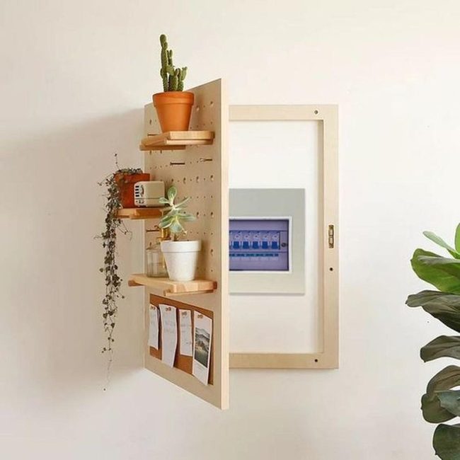 Wooden Shelves With Cascading Vines