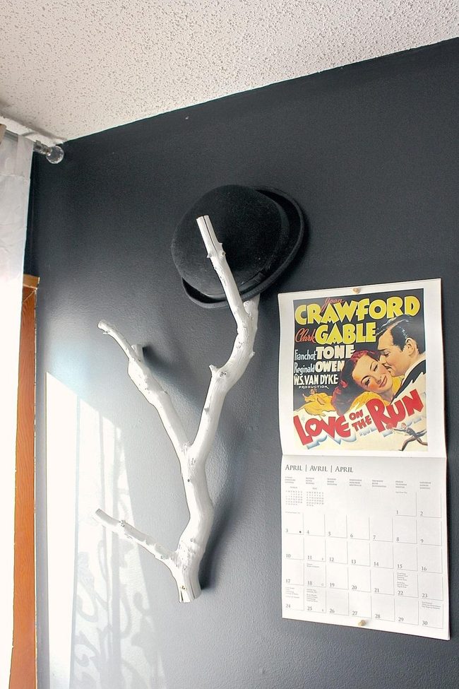 Dark Gray Wall With Wooden Accents