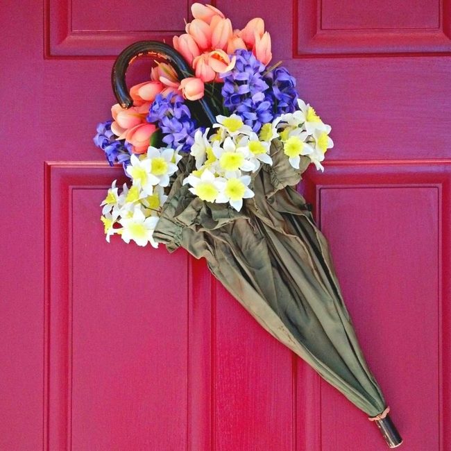 Umbrella Bursting With Tulips