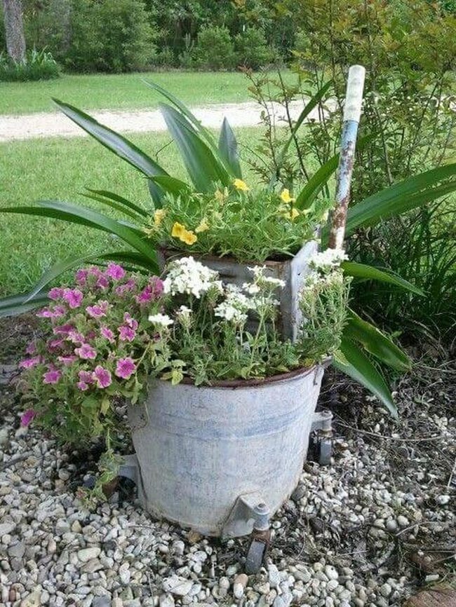 Vintage Wheelbarrow Flower Cascade