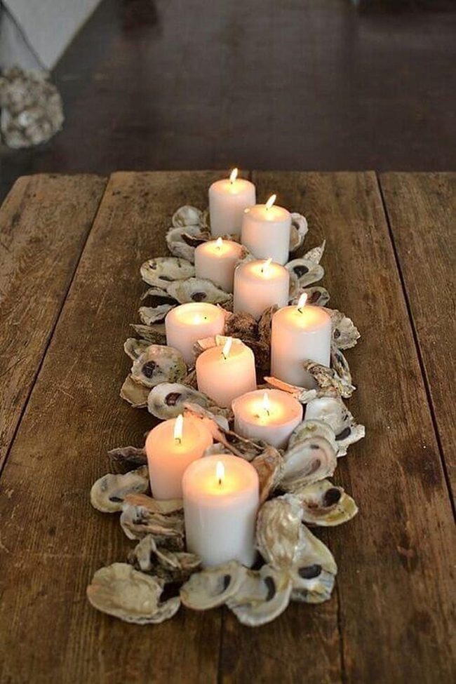 Oyster Shell Candle Centerpiece