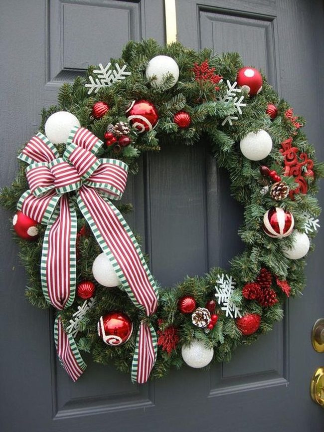 Rich Red Door Wreath
