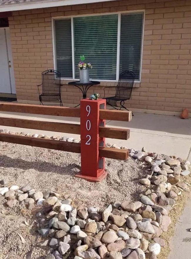 Scarlet Cinder Block Fence