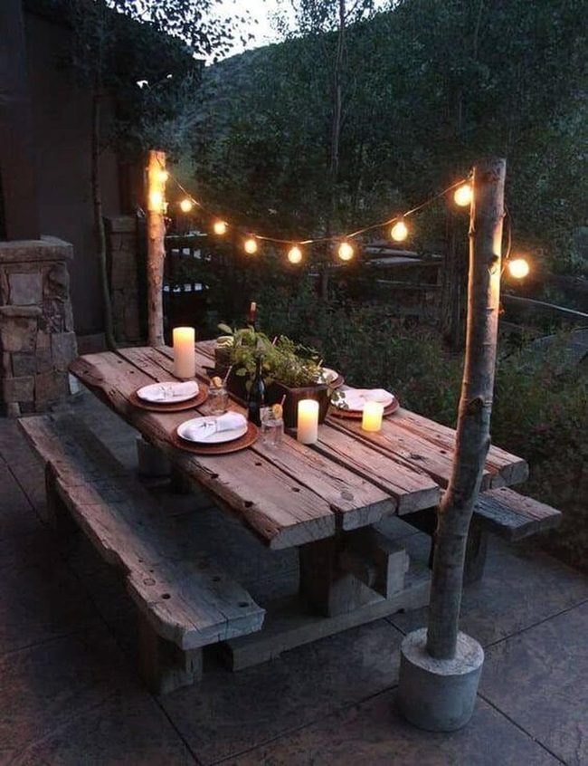 Wooden Pallet Table Candlelit Evenings