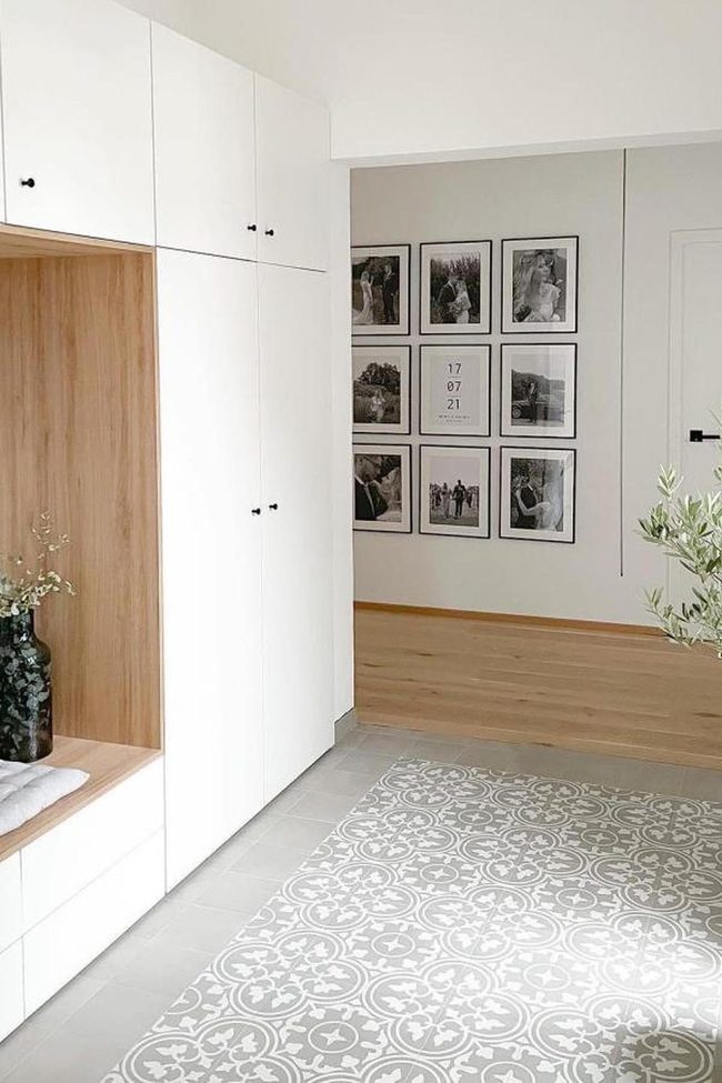 White Cabinets With Warm Grain Accents