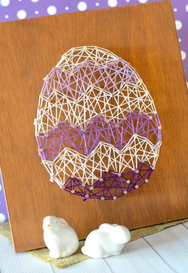 Purple Thread Egg String Art