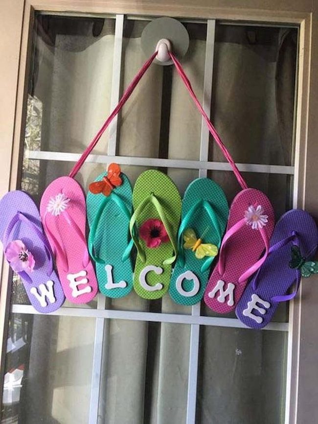 Colorful Flip Flop Welcome Sign