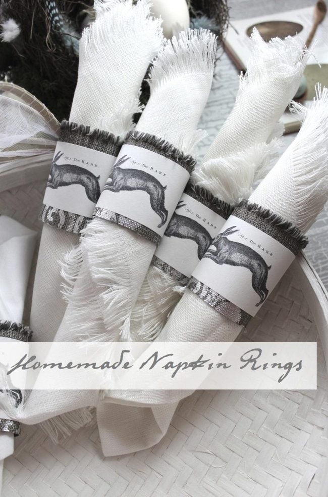 Handmade Hare Paper Napkin Rings