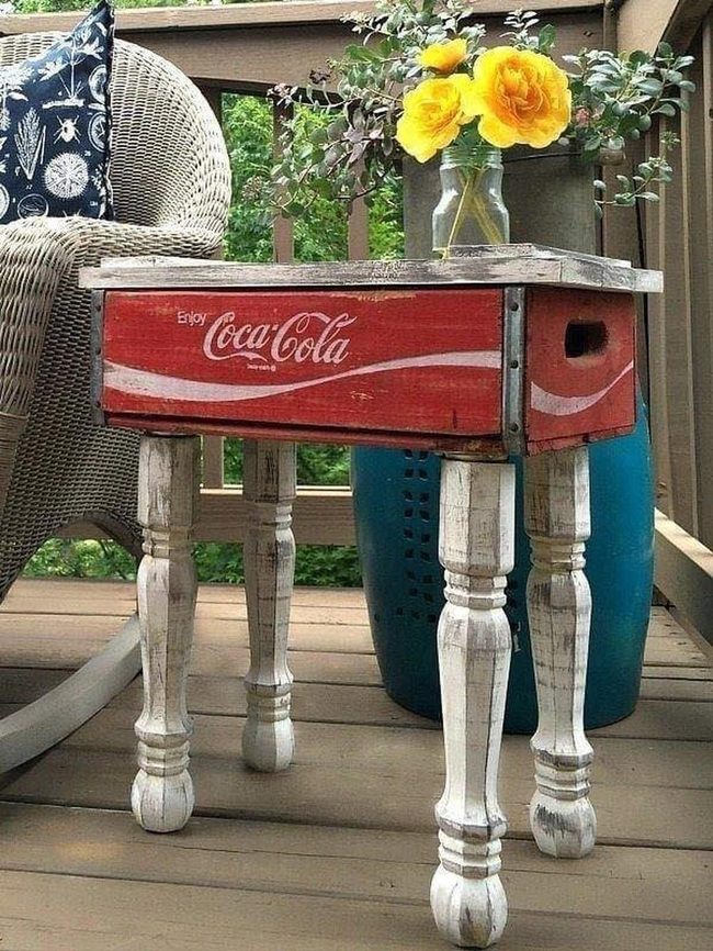 Painted Coca-Cola Crate Storage