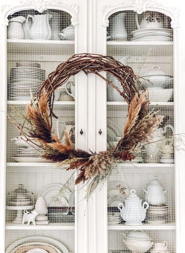 Dried Grass And Branch Wreath
