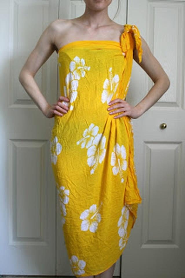 Yellow Floral Shoulder Bow Dress
