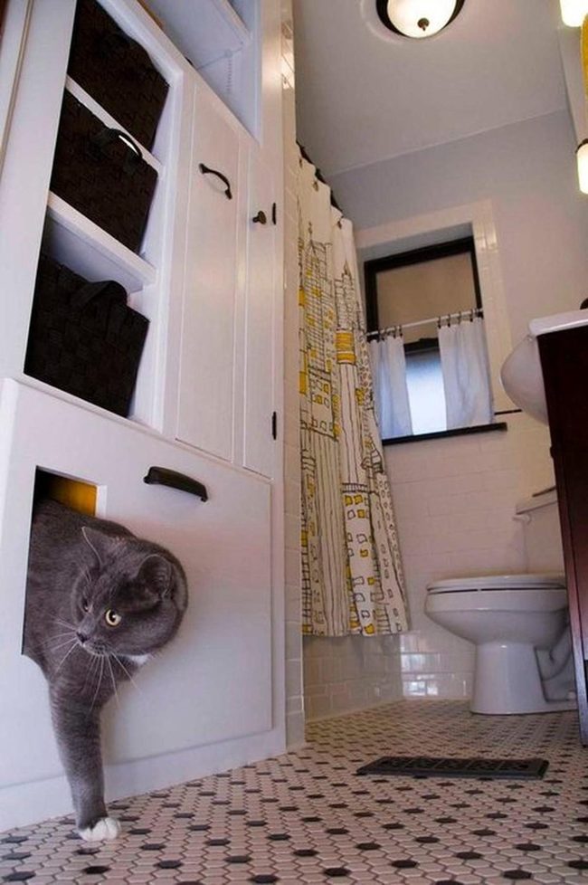 Yellow Geometric Floor Bathroom