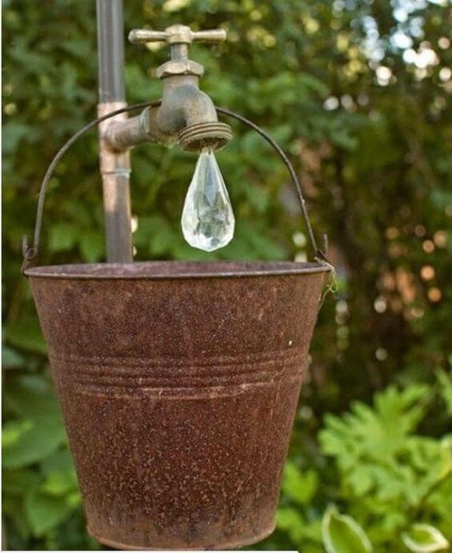 Vintage Bucket Water Feature
