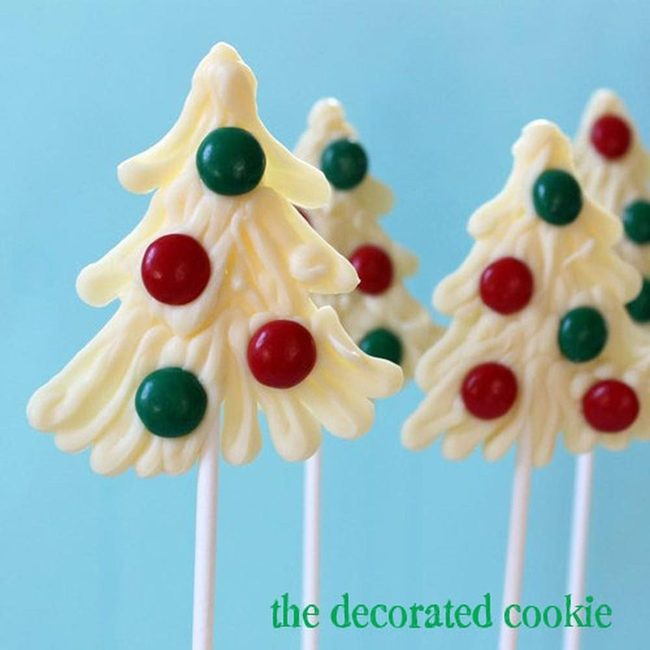 White Chocolate Trees With Candy Dots