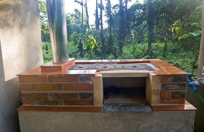 Brick Stove Garden Kitchen