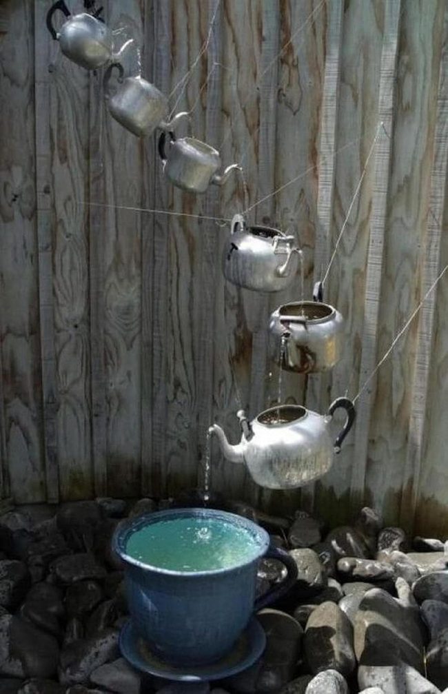 Stacked Teapot Water Feature
