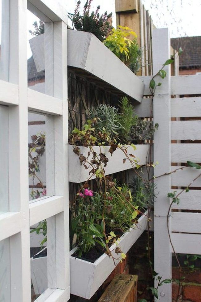 Plywood Fence Garden Boxes