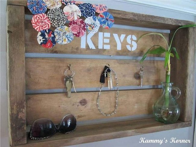 Wooden Crate Key Organizer