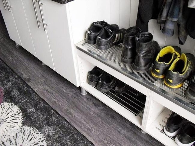 Dark Wood Meets White Storage