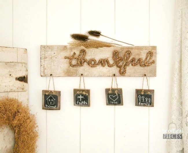 Natural Wood Gratitude Display