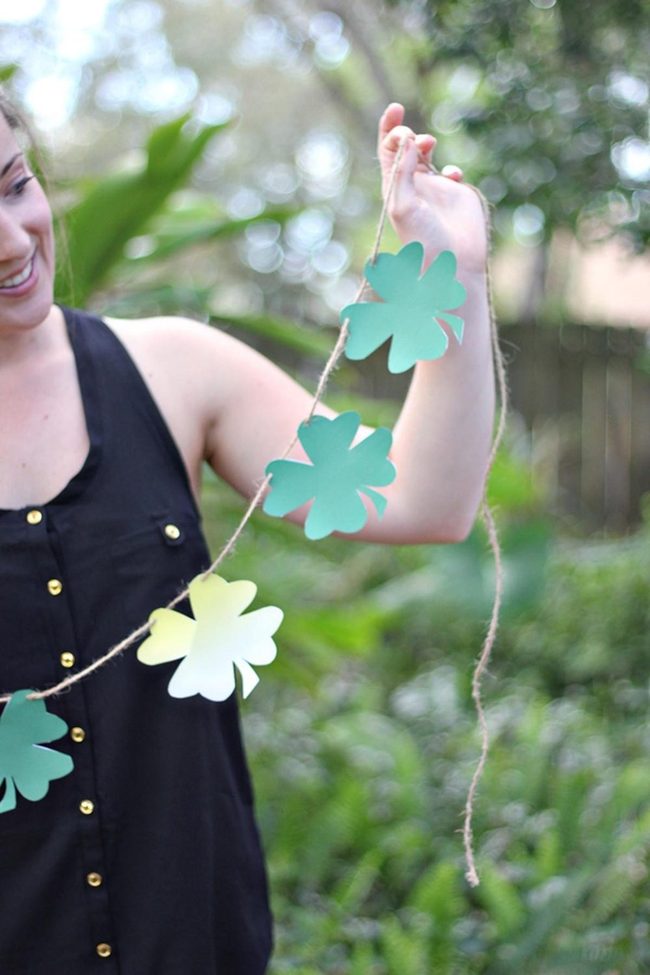 Green And Gold Paper Clovers