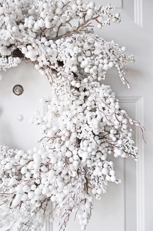 Frosted White Berries Brown Branches