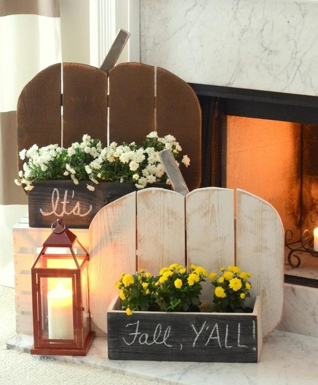 Red Lanterns, Wooden Pumpkins, Fall Celebration