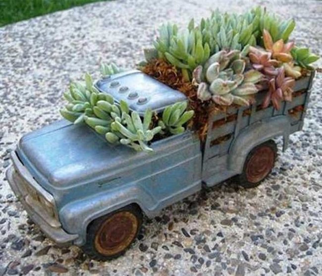 Vintage Metal Truck Planters