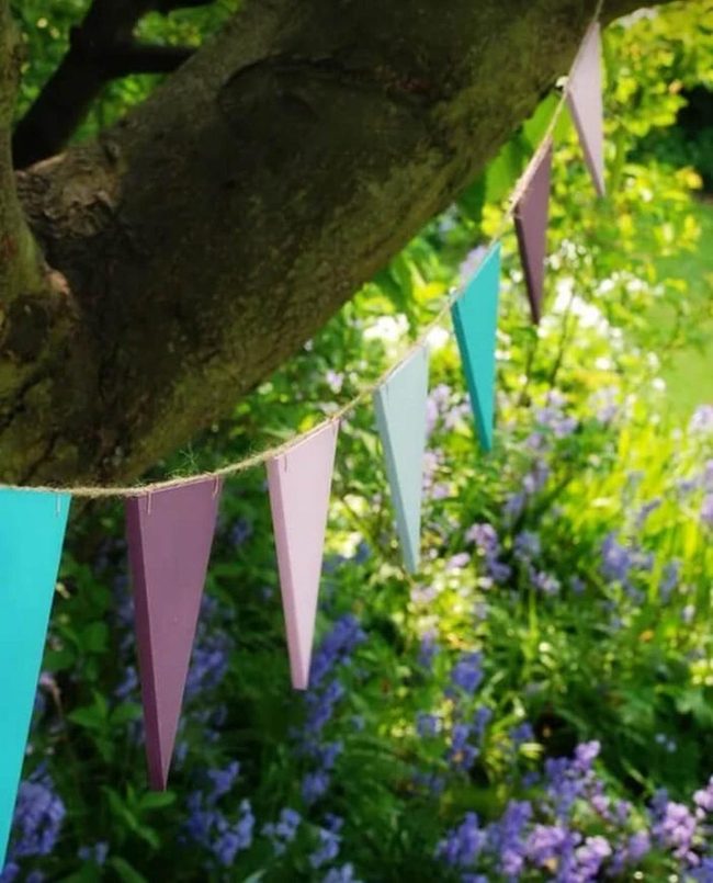 Glitter Wooden Bunting Flags