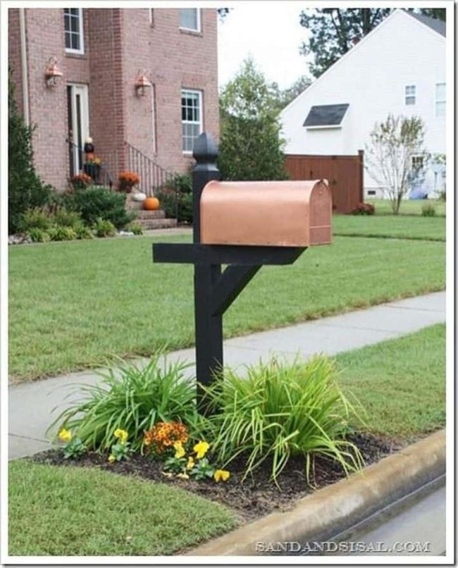 Shiny Copper Modern Mailbox