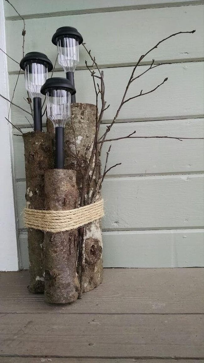 Reclaimed Wood Solar Lantern Holder