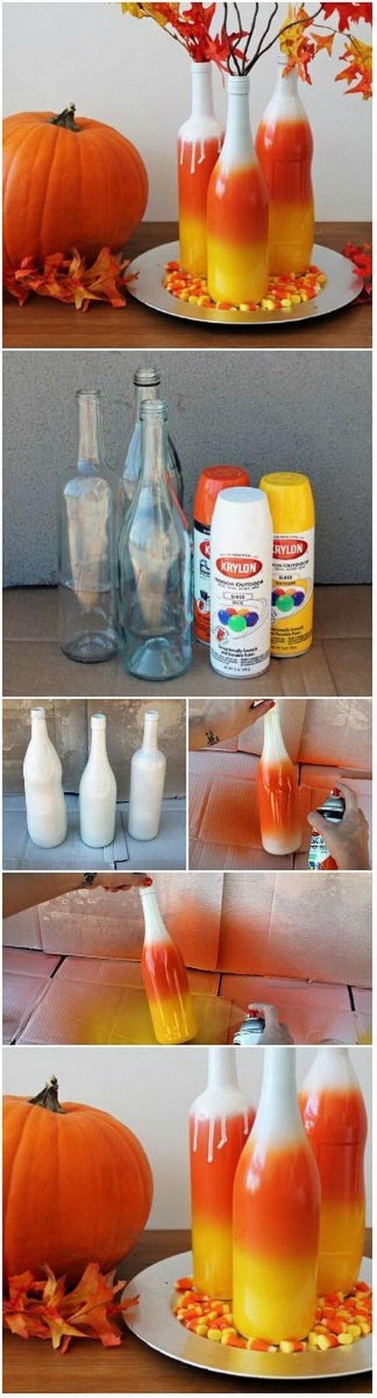 Striped Candy Corn Bottles